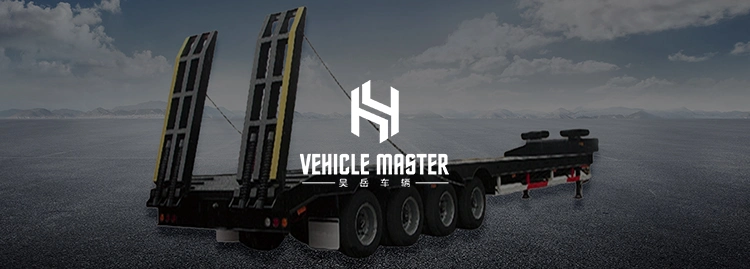 Vehicle Master 2 3 4 Axle 60 80 Ton 100 Ton Heavy Duty Gooseneck Lowboy Lowbed Truck Semi Trailer for Sale
